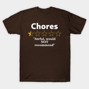 Chores Review, Half a Star, Awful T-Shirt